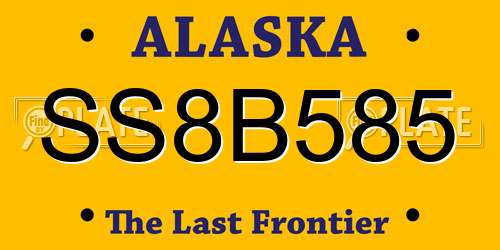 SS8B585 Alaska License Plate