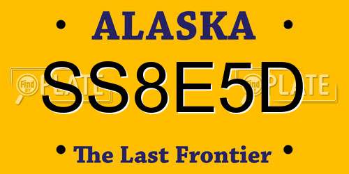 SS8E5D Alaska License Plate