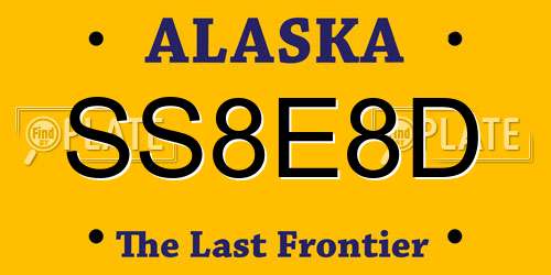 SS8E8D Alaska License Plate