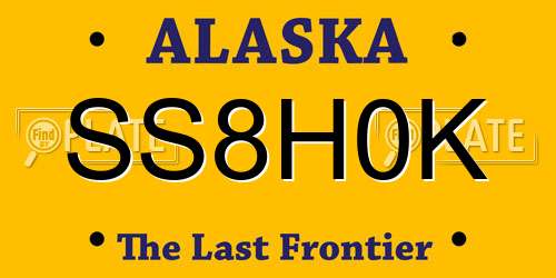 SS8H0K Alaska License Plate