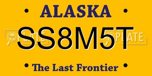 SS8M5T Alaska License Plate