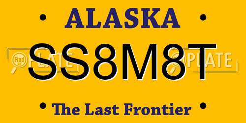 SS8M8T Alaska License Plate