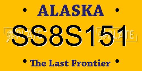 SS8S151 Alaska License Plate