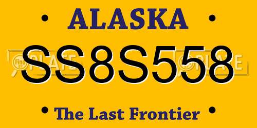 SS8S558 Alaska License Plate