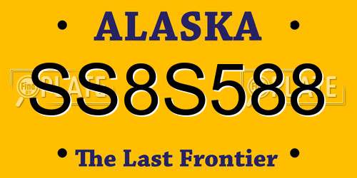 SS8S588 Alaska License Plate