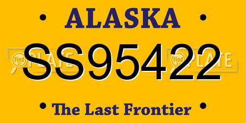 SS95422 Alaska License Plate