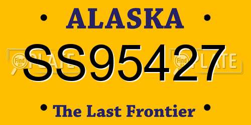 SS95427 Alaska License Plate