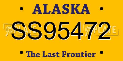 SS95472 Alaska License Plate