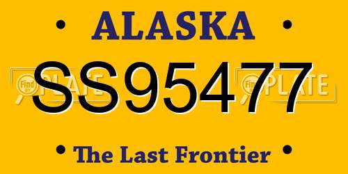 SS95477 Alaska License Plate