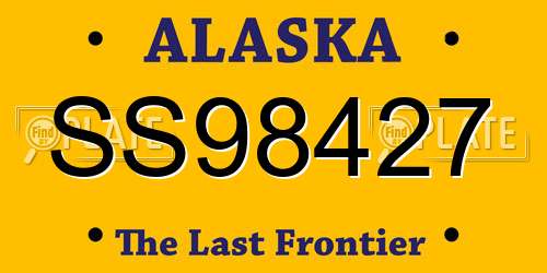 SS98427 Alaska License Plate