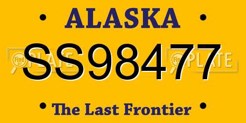 SS98477 Alaska License Plate
