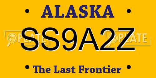 SS9A2Z Alaska License Plate