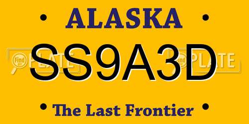 SS9A3D Alaska License Plate