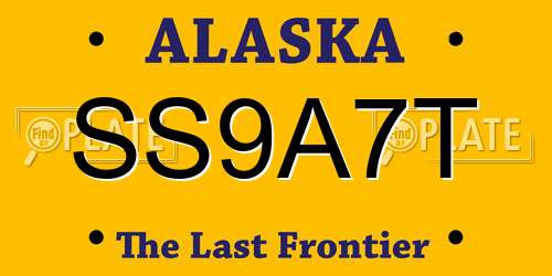 SS9A7T Alaska License Plate