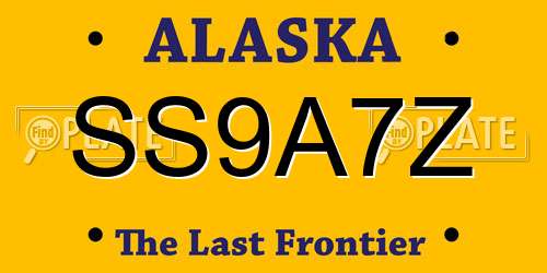 SS9A7Z Alaska License Plate