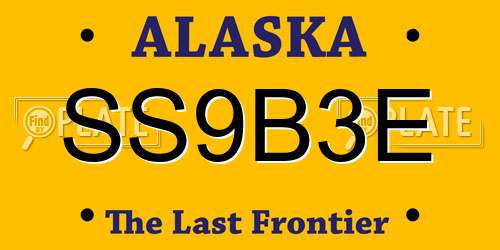 SS9B3E Alaska License Plate