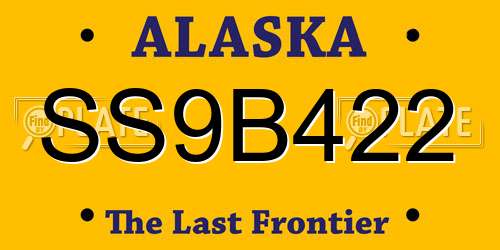 SS9B422 Alaska License Plate