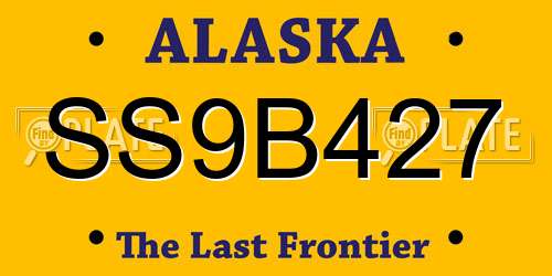 SS9B427 Alaska License Plate