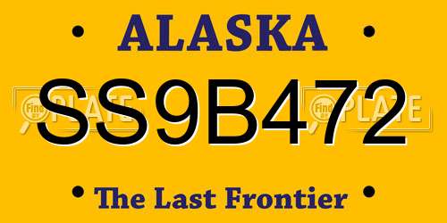 SS9B472 Alaska License Plate