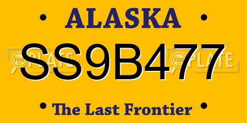 SS9B477 Alaska License Plate