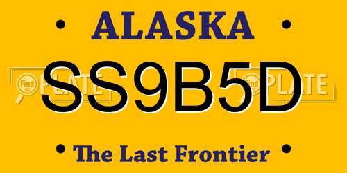 SS9B5D Alaska License Plate