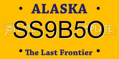 SS9B5O Alaska License Plate