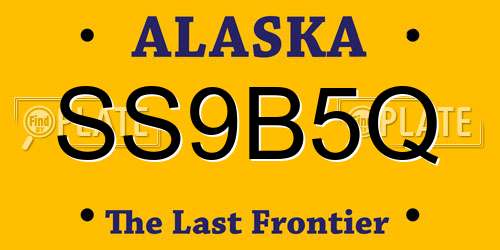 SS9B5Q Alaska License Plate