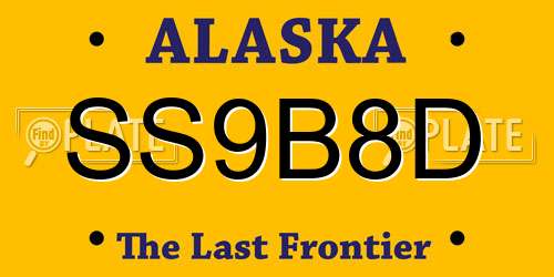 SS9B8D Alaska License Plate