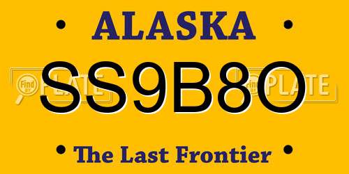SS9B8O Alaska License Plate
