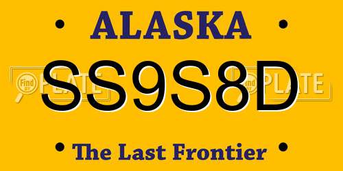 SS9S8D Alaska License Plate