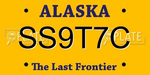 SS9T7C Alaska License Plate