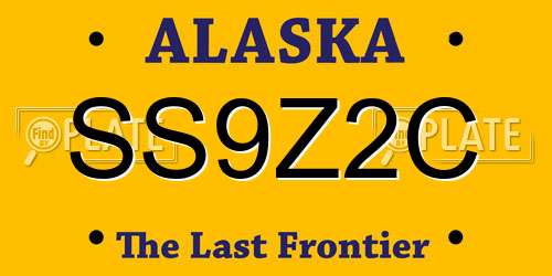 SS9Z2C Alaska License Plate