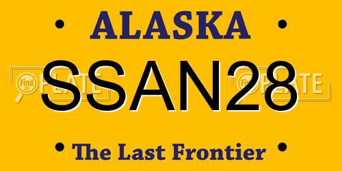 SSAN28 Alaska License Plate
