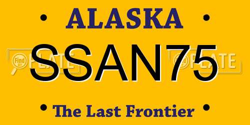 SSAN75 Alaska License Plate