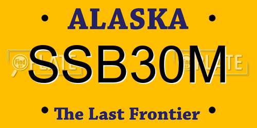 SSB30M Alaska License Plate