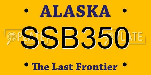 SSB350 Alaska License Plate