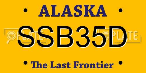 SSB35D Alaska License Plate