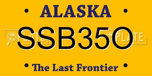 SSB35O Alaska License Plate