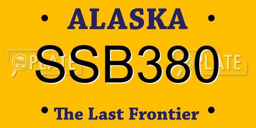 SSB380 Alaska License Plate