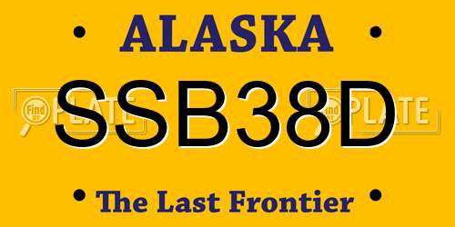 SSB38D Alaska License Plate