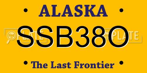 SSB38O Alaska License Plate