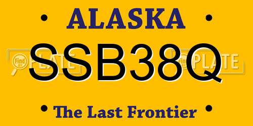 SSB38Q Alaska License Plate
