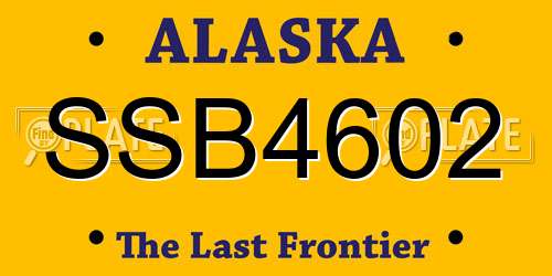 SSB4602 Alaska License Plate