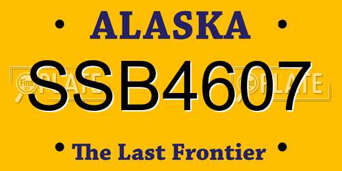 SSB4607 Alaska License Plate