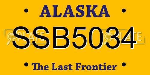 SSB5034 Alaska License Plate