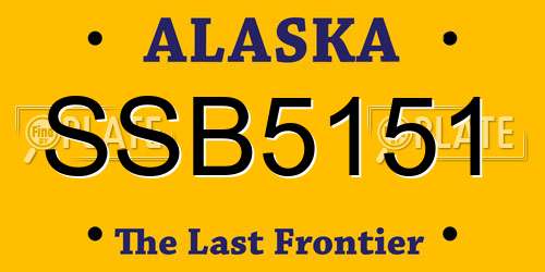SSB5151 Alaska License Plate