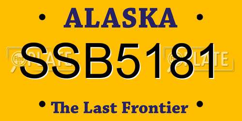 SSB5181 Alaska License Plate
