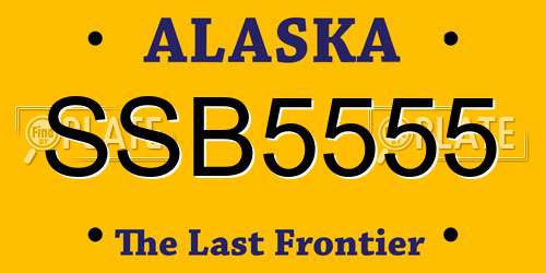 SSB5555 Alaska License Plate