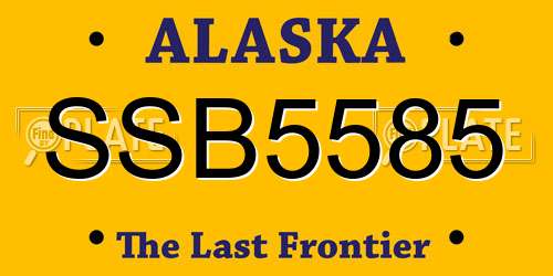 SSB5585 Alaska License Plate