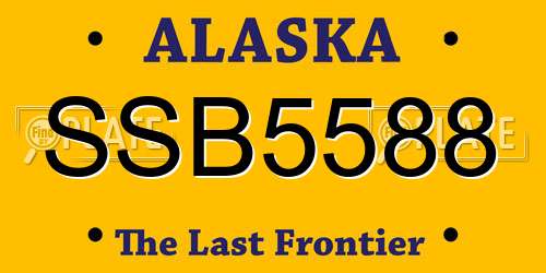 SSB5588 Alaska License Plate